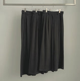 Wool Pin Tuck Button Adjust Wide Slacks