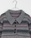 Neneki Wool Stripe Button Knit