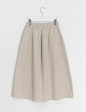 Tomou banding patch cargo cotton long skirt
