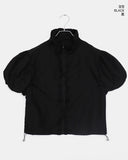Muna Frill Puff String Short Sleeve Zip-up