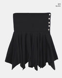 Fallen Folding Unbalanced Mini Skirt