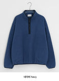 Menhill Half Zip-Up Color Matching Brushed Fleece Sweatshirt