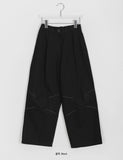 [BAONHAUS] Nteto stitch cotton pin tuck banding pants