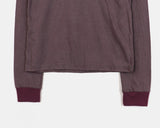 Penkey Stripe Lettering Semi-Cropped Long-Sleeved T-Shirt