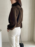 Colb Puff Shirring Button Polar Knit