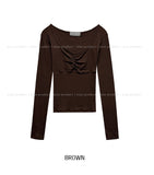 Meloni Ribbed Shirred Long Sleeve