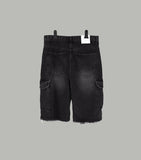 Black cargo denim trousers