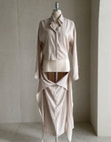 Rislow Collar Shirt Wrap Dress