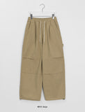 [unisex] Hoita banding string carpender parachute wide cotton pants