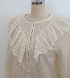 Revcell Ruffle Lace PuffBlouse (Sleeveless Set)