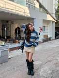 Font Stripe Cable Knit