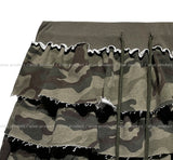 Tani military tiered cutting skirt pants