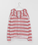 [unisex] Keben Stripe Over Knit Hood Zip-Up