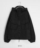 [unisex] Encomi Two-Way String Big Pocket Hood Windbreaker