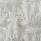 Feminine Sexy Ribbon Shirring Smoked Banding Sleeveless Blouse