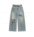 Coats Reverse Damage Wide Denim Pants