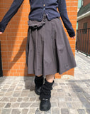 [Frill Back SET] Zeb Pleated Back Banding Midi Skirt