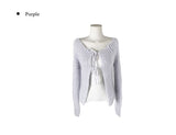 Helo Angora Rib Ribbon Knit Cardigan