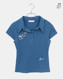 Devon Star Printed Collar Short Sleeve T-Shirt