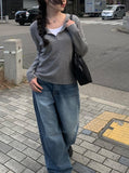 Timber Hem Snap Washing Denim Pants