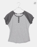Pori Star Printing Raglan Puff Short Sleeve T-Shirt