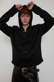 eyelet waffle hoodie