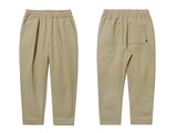 Deep tuck loose fit tapered banding pants