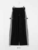 [unisex] Merge Line Snap Button Track Wide Pants