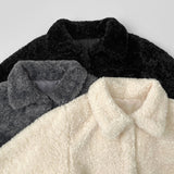 Winter Fluffy Fleece Collar Crop Fur Jacket