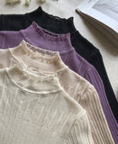 Stella see-through frill polar knit