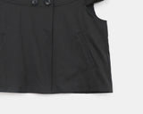Lute round collar button puff jacket