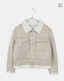 Renee Crop Wool Big Pocket Mustang Jacket