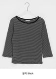 Chiha color matching stripe long sleeve tee