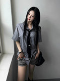 [ MADE / Tie Set ] Silk Stripe Classic Shirt Short Sleeve Version