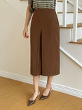 Gret Pintuck Slit Long Skirt