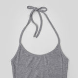 Halterneck Sexy Ribbed Crop Sleeveless