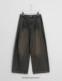 [Unisex] Conden Pintuck Denim Wide Pants