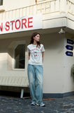 Irloop Cat Crop Short Sleeve Tee