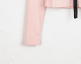 Luer Balletcore Ribbon Color Matching Heart Neck Long Sleeved T-Shirt