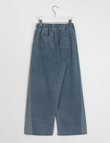 Tokumi banding color matching side snap button washed denim pants