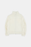 Chest pocket 2-way zip-up knit jacket