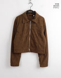 Hilan Corduroy Collar Cropped Blouson Jacket