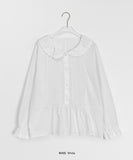 Iroki Pintuck Lace Round Blouse