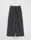 Hentin banding string wide cargo pants