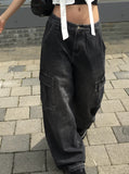 Muscle Cargo Denim Wide Pants