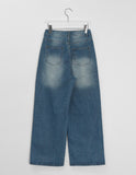 Temenki Pin Tuck Wide Denim Pants