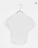 Horin Shirring Half Turtleneck Short Sleeve T-Shirt