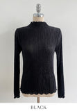 Devin Half-Neck Frill Pleated T-Blouse