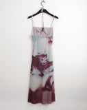 Reva Tie Dye Printed Shirring Strap Long One Piece