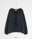 Pentle Summer Stripe See-through Hood Shirt